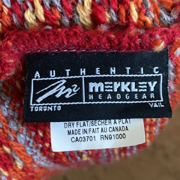 Merkley headgear vail bright multi colour red orange yellow grey! beanie/hat - Picture 6 of 16